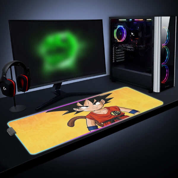 Cute Young Kid Goku Yellow Dragon Ball 3D  cool LED  Mouse Pad