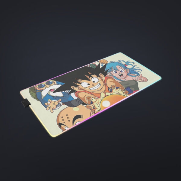 DBZ Kid Goku Master Roshi Bulma Krillin Chasing Dragon Ball Funny cool LED Gaming Mouse Pad