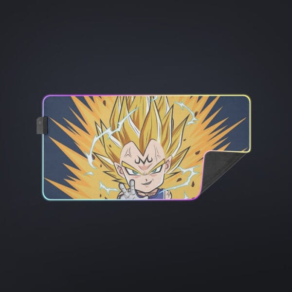 DBZ Majin Vegeta Super Saiyan Prince Power Aura Chibi Sketch cool LED  Mouse Pad