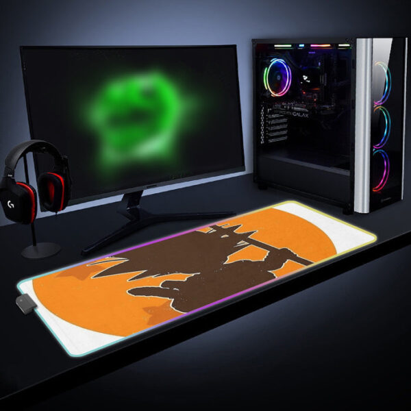 Dragon Ball Z Kid Goku Shadow Logo White cool LED Mouse Pad