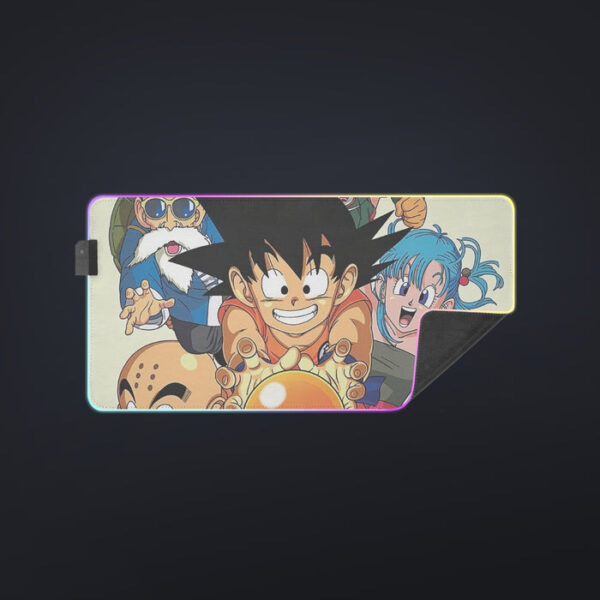 DBZ Kid Goku Master Roshi Bulma Krillin Chasing Dragon Ball Funny cool LED Gaming Mouse Pad