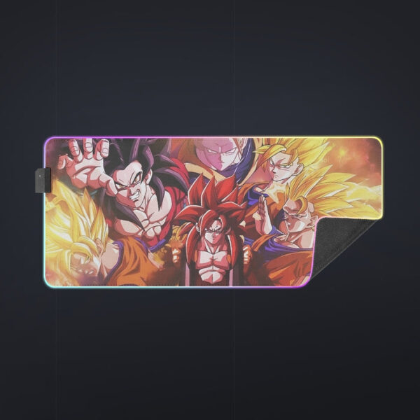 DBZ Gogeta Goku Vegeta Super Saiyan Powerful Lightning Thunder Design cool LED  Mouse Pad