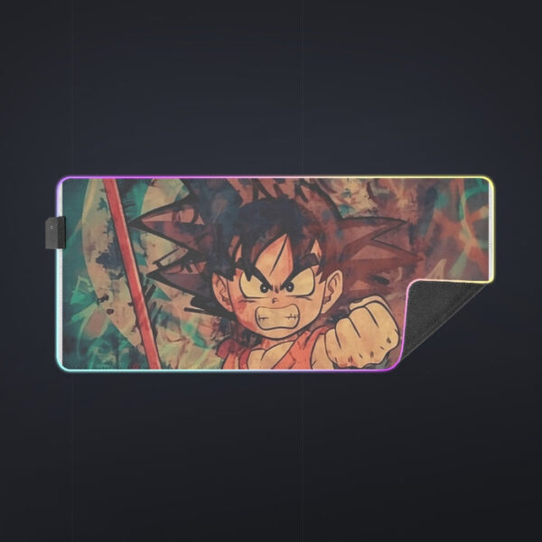 Kid Young Goku Vintage Tie Dye Painting Stylish DBZ 3D cool  LED Mouse Pad