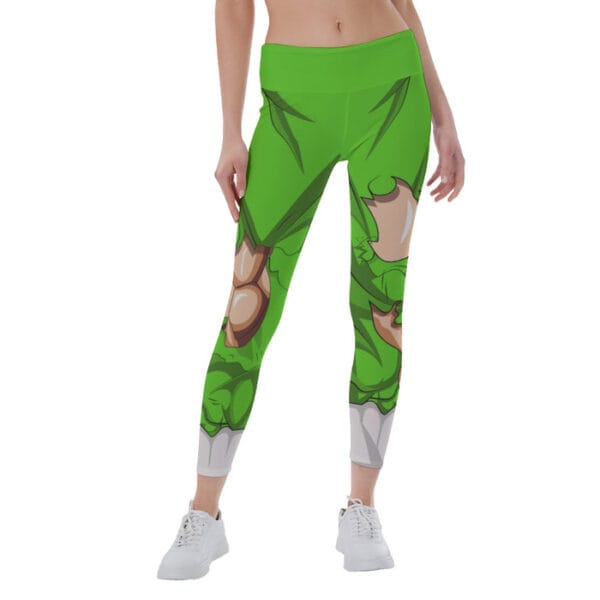 Dragon Ball Super Green Ripped Warrior Yoga Leggings