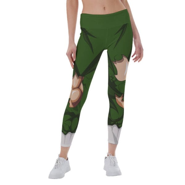 Dragon Ball Super Dark Green Ripped Warrior Yoga Leggings