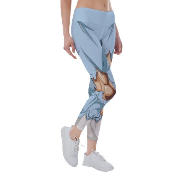 Dragon Ball Super Sky Blue Ripped Warrior Yoga Leggings