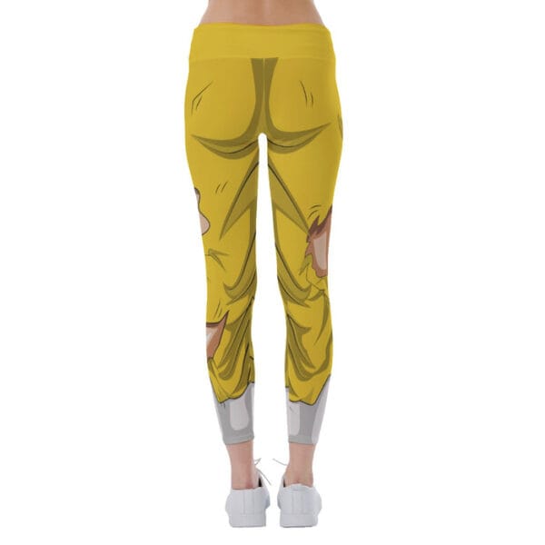 Dragon Ball Super Yellow Ripped Warrior Yoga Leggings