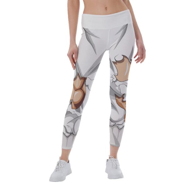 Dragon Ball Super White Ripped Warrior Yoga Leggings