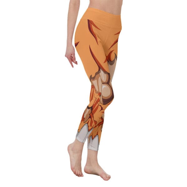 Dragon Ball Super Orange Ripped Warrior Yoga Leggings