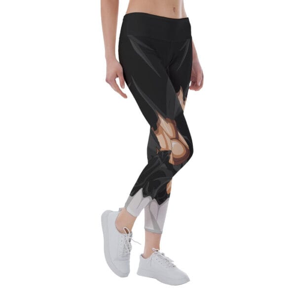 Dragon Ball Super Black Ripped Warrior Yoga Leggings