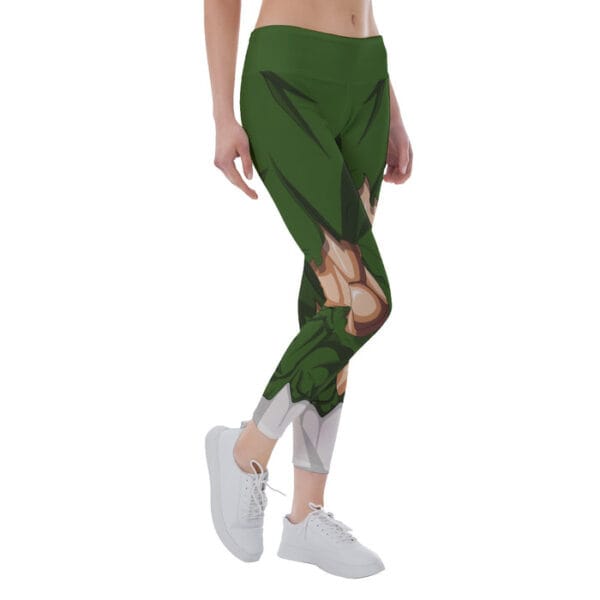 Dragon Ball Super Dark Green Ripped Warrior Yoga Leggings