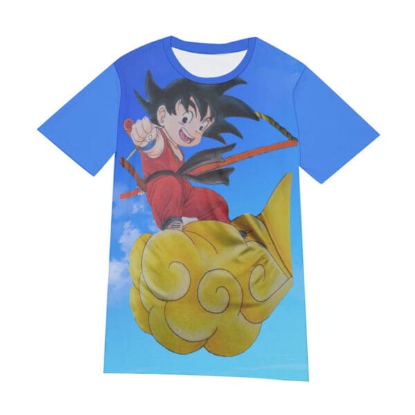 Dragon Ball Cute Goku Kid Ride Cloud Nimbus Simple Design T-shirt