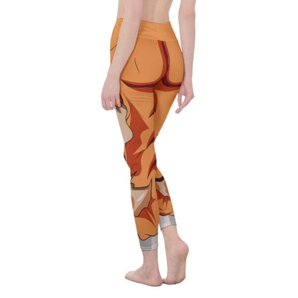 Dragon Ball Super Orange Ripped Warrior Yoga Leggings