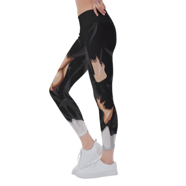 Dragon Ball Super Black Ripped Warrior Yoga Leggings