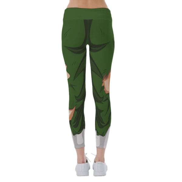 Dragon Ball Super Dark Green Ripped Warrior Yoga Leggings