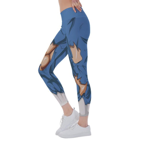 Dragon Ball Super Blue Ripped Warrior Yoga Leggings