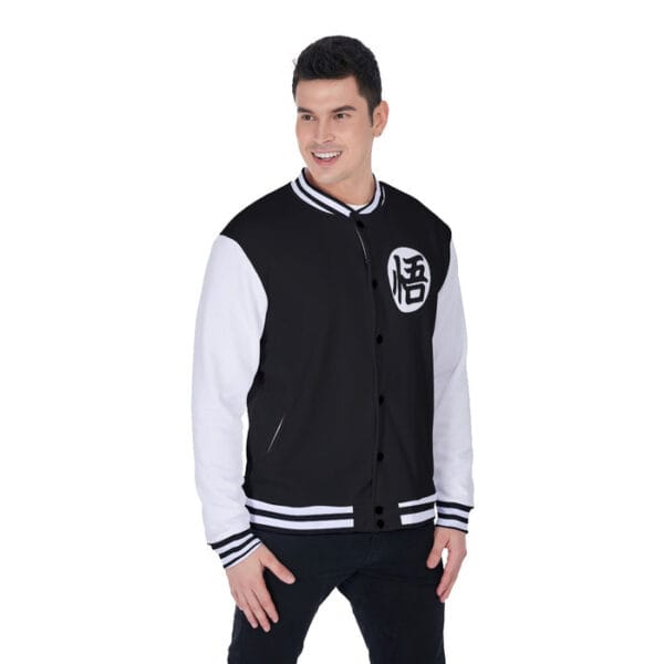 Dragon Ball Goku Mandarin Collar Black Bomber Baseball Varsity Jacket