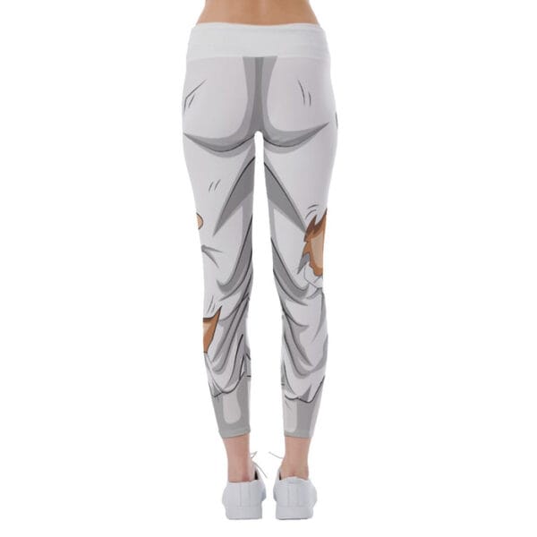 Dragon Ball Super White Ripped Warrior Yoga Leggings