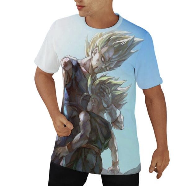 Father and Son Bloody Majin Vegeta Super Saiyan Kid Trunks 3D T-shirt