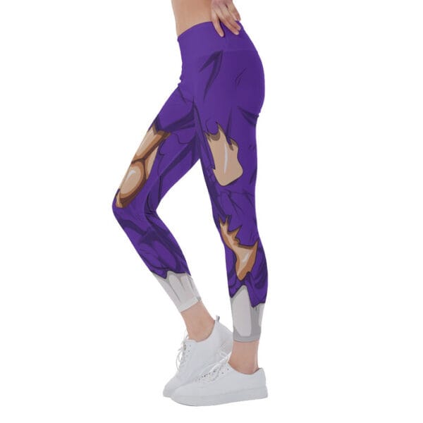 Dragon Ball Super Purple Ripped Warrior Yoga Leggings