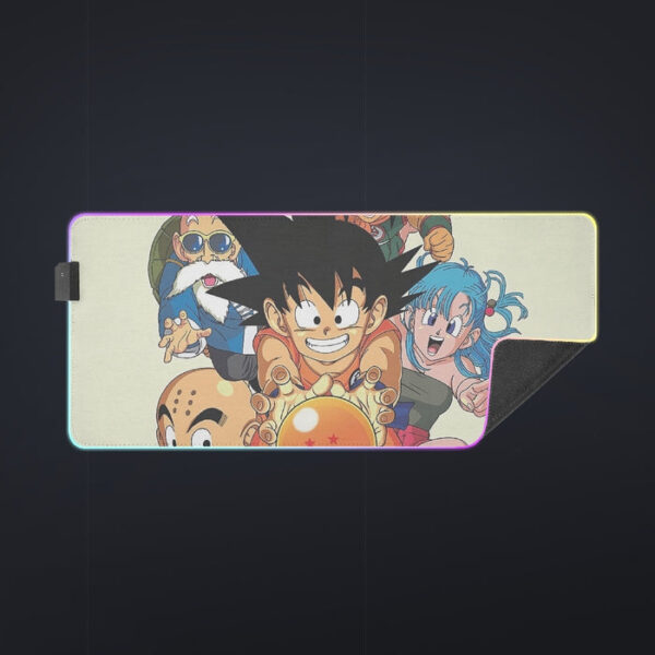 DBZ Kid Goku Master Roshi Bulma Krillin Chasing Dragon Ball Funny cool LED Gaming Mouse Pad