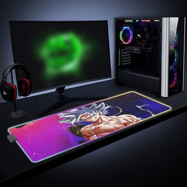 Awesome Ultra Instinct Silver Hair Goku DBZ Kids Cool LED Mouse Pad