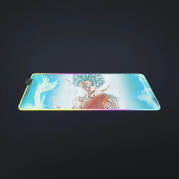 Dragon Ball Serious Super Saiyan Goku 2 Blue Epic Aura cool LED Mouse Pad
