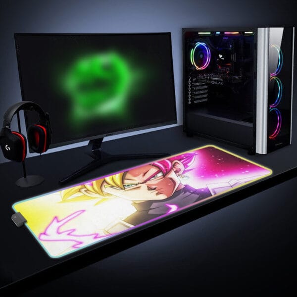 DBZ Goku God Half Rose and Golden Portrait Dope Design cool LED Mouse Pad