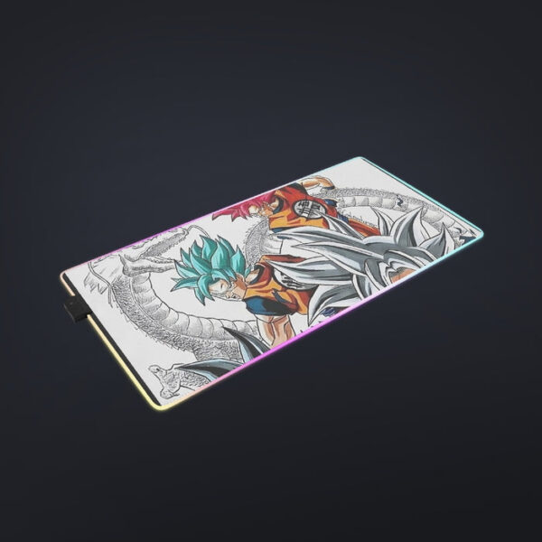 DBS Goku SSJ Transformations White God Blue Red Kaioken Ultra Instinct cool LED Mouse Pad