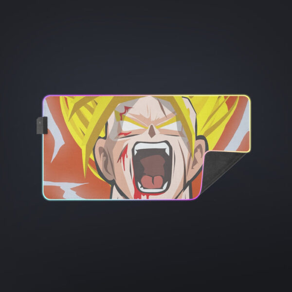 Dragon Ball Goku Super Saiyan Angry Scream Hand Drawing Design cool LED Mouse Pad