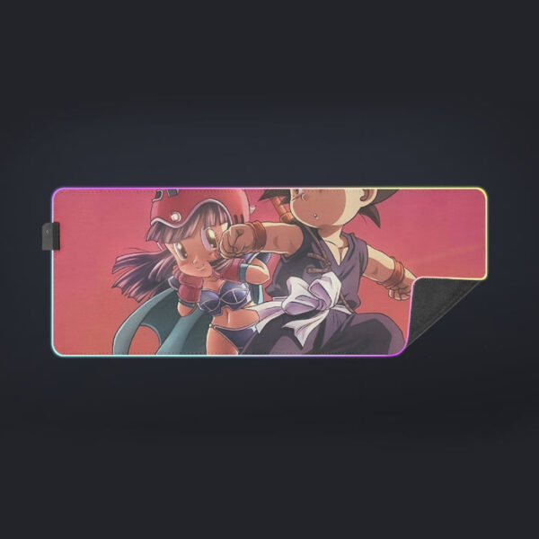 Kid Goku & Chichi Flying on Golden Cloud 3D  cool LED  Mouse Pad