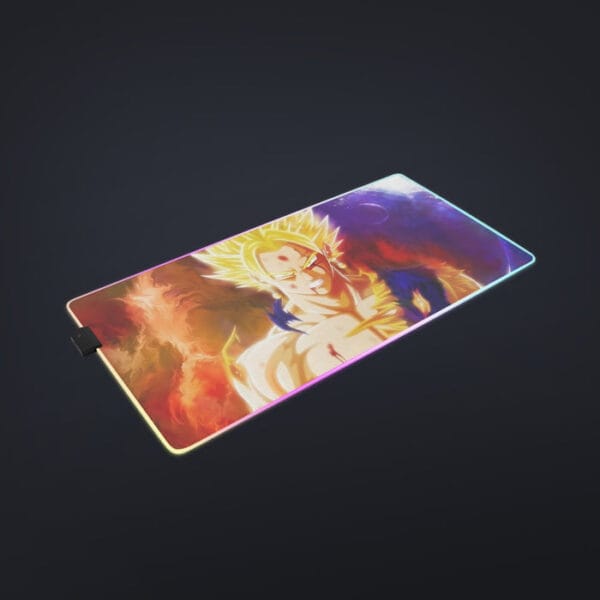 Dragon Ball Z Vegito Super Saiyan Angry Bruised Dope Cool LED Mouse Pad