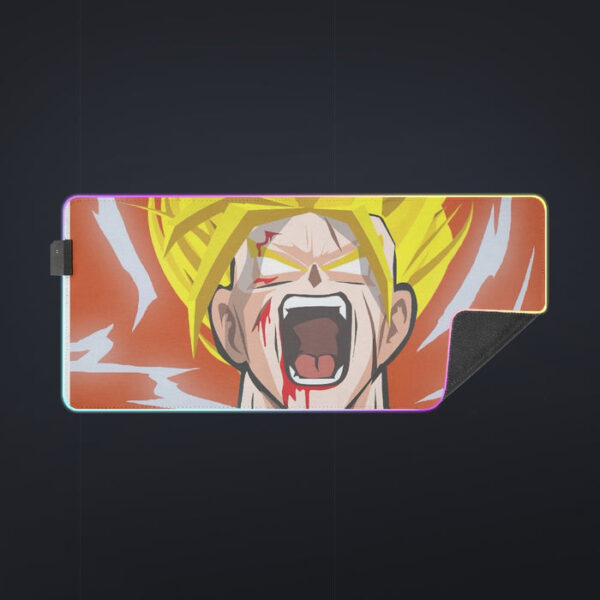 Dragon Ball Goku Super Saiyan Angry Scream Hand Drawing Design cool LED Mouse Pad