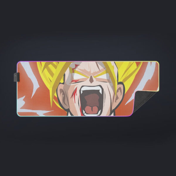 Dragon Ball Goku Super Saiyan Angry Scream Hand Drawing Design cool LED Mouse Pad