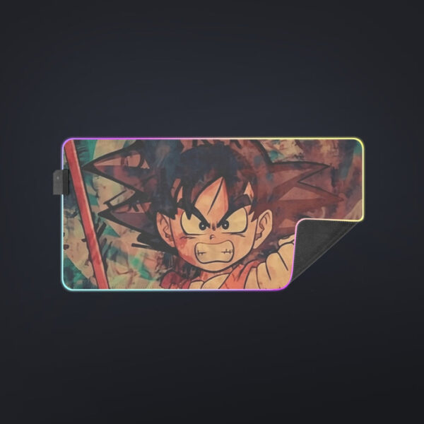 Kid Young Goku Vintage Tie Dye Painting Stylish DBZ 3D cool  LED Mouse Pad