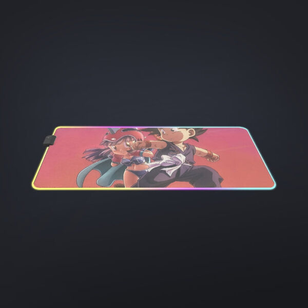 Kid Goku & Chichi Flying on Golden Cloud 3D  cool LED  Mouse Pad