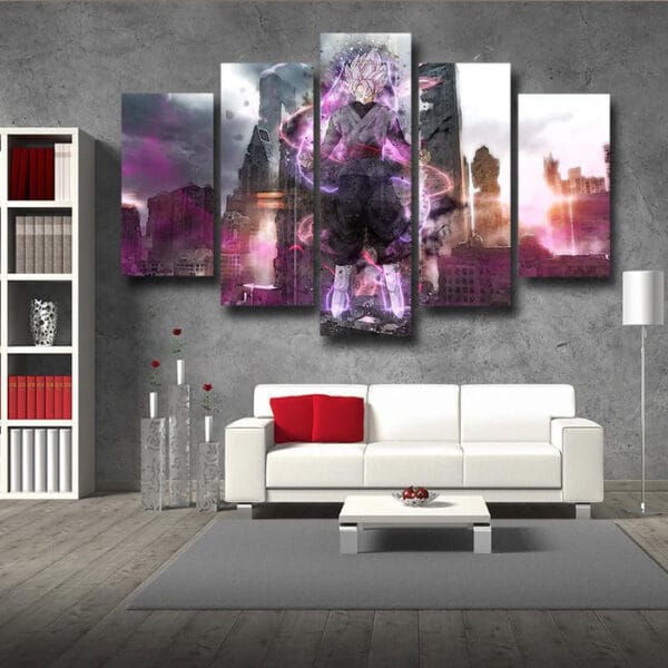 Dragon Ball Super  Malefic Black Goku In Town Canvas