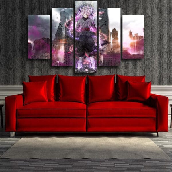 Dragon Ball Super  Malefic Black Goku In Town Canvas