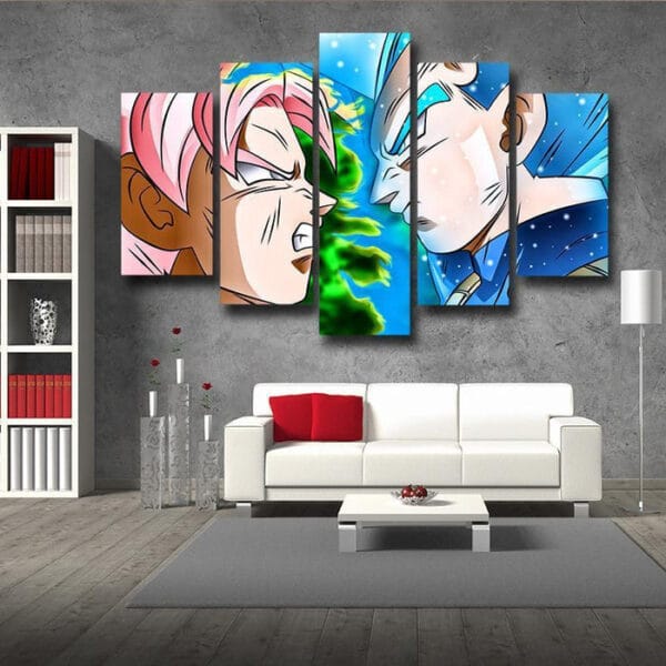Dragon Ball Super  SSGSS Vegeta Vs Goku Black Super Saiyan Rose Canvas
