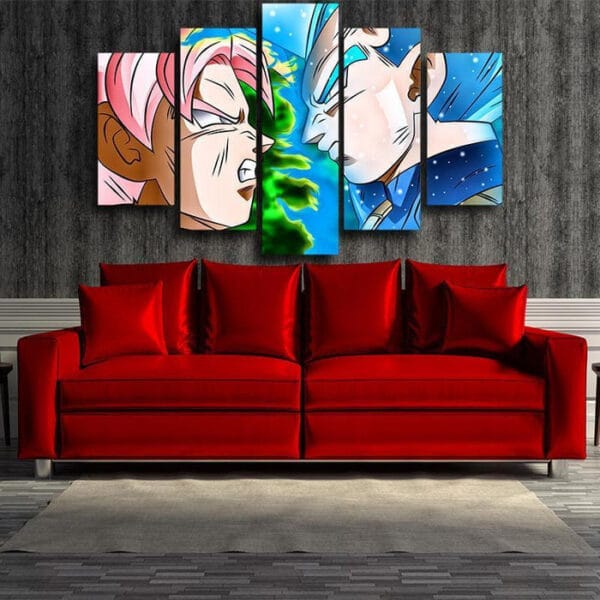 Dragon Ball Super  SSGSS Vegeta Vs Goku Black Super Saiyan Rose Canvas