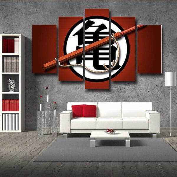 Dragon Ball Canvas  Kame Kanji Goku Training Stick