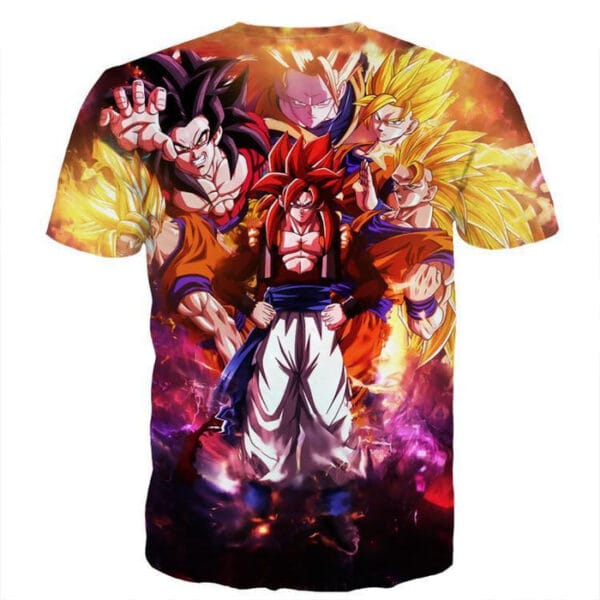 DBZ Gogeta Goku Vegeta Super Saiyan Powerful Lightning Thunder Design T-Shirt