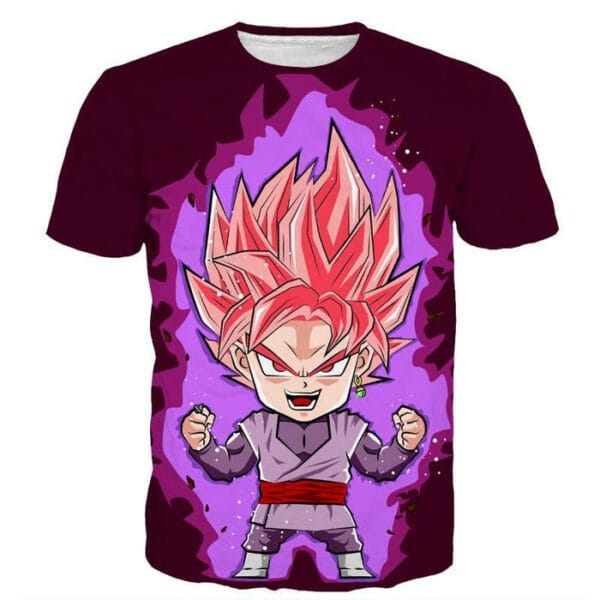 DBZ Goku Black Zamasu Rose Super Saiyan Cute Chibi Design T-Shirt