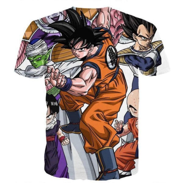 DBZ Goku Fighting Stance Gohan Piccolo Krillin Vegeta Frieza Color T-Shirt