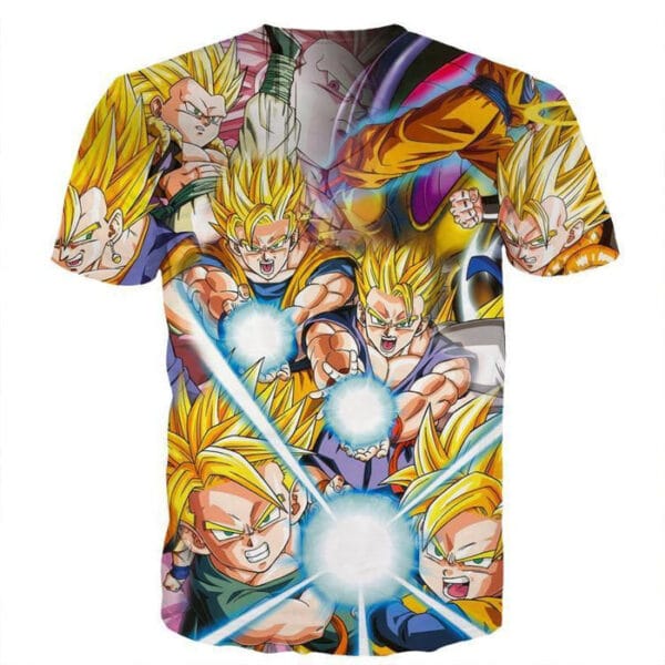 DBZ Goku Gohan Goten Super Saiyan Kamehameha Color Design T-Shirt