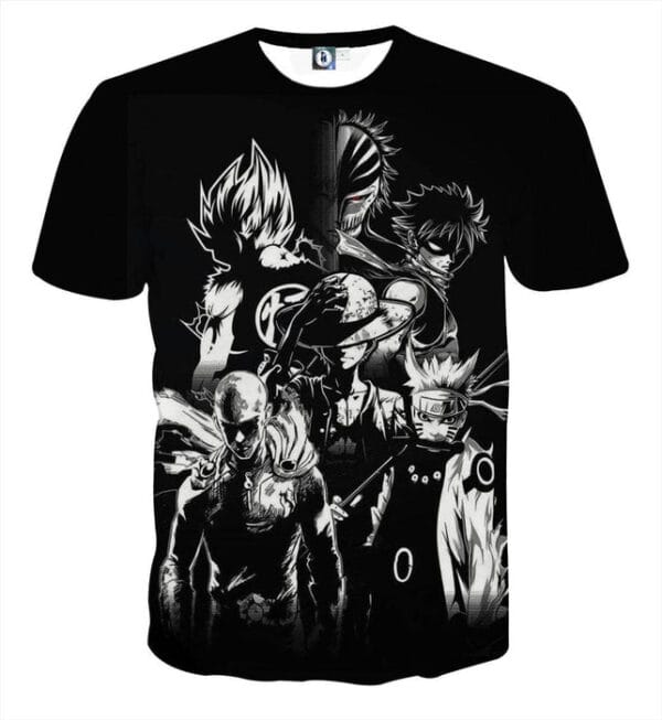 DBZ Goku Naruto Saitama Luffy Natsu Ichigo Dope Anime T-Shirt
