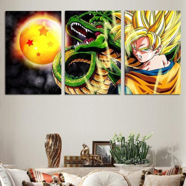 Dragon Ball Z Canvas  Shenron x SSJ1 Goku