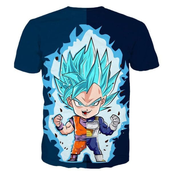 DBZ Goku Vegeta SSGSS God Blue Super Saiyan Chibi Sketch T-Shirt