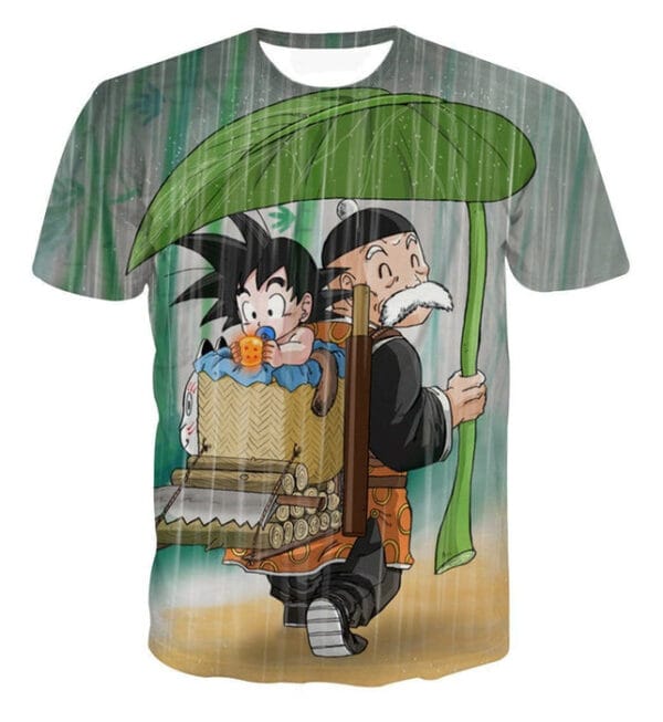 DBZ Kid Goku Super Saiyan Grandpa Gohan Cover Rain Cute Design T-Shirt
