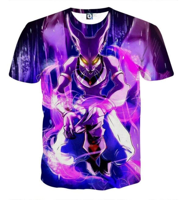 DBZ Mighty Destruction God Beerus Egyptian Cat Sport Design T-Shirt